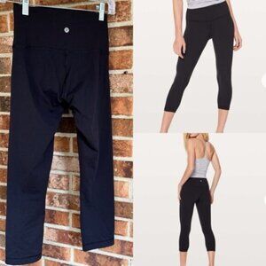 Lululemon ^* Wunder Under Crop  pants leggins 21" Black EUC